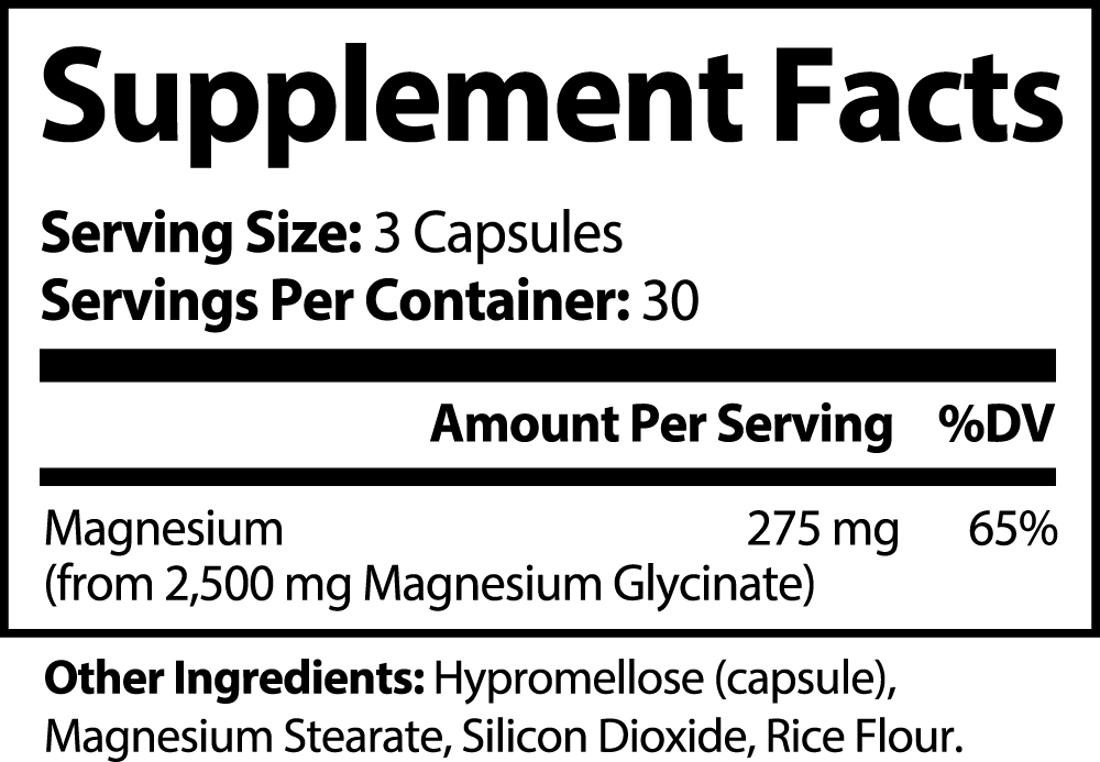 Magnesium Glycinate - 100% Natural