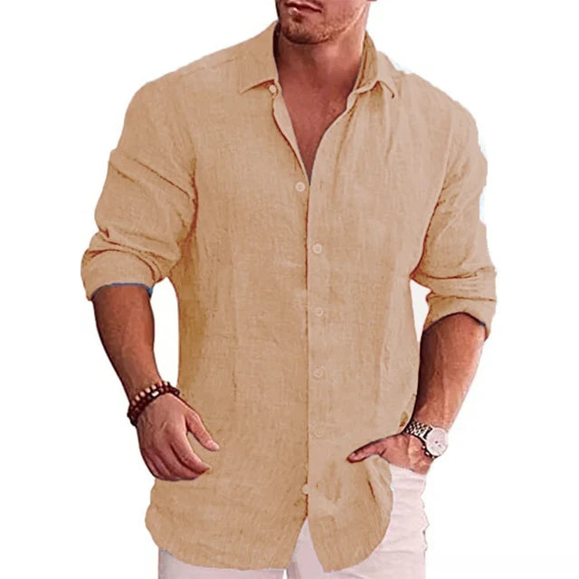 Men's Long Sleeve Shirt Solid Color